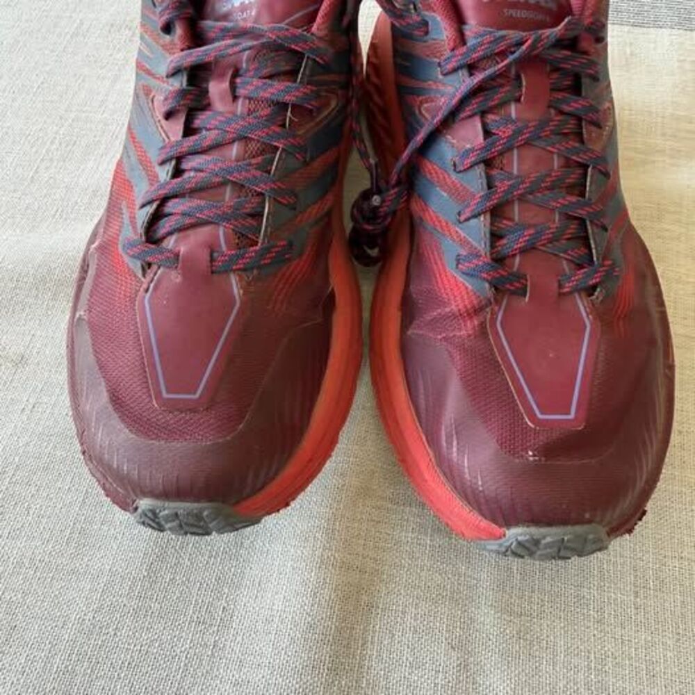 Hoka One One Running Shoes Womens Size 8.5 Speedgoat 4 Red Maroon Sneakers Gym - Picture 10 of 10